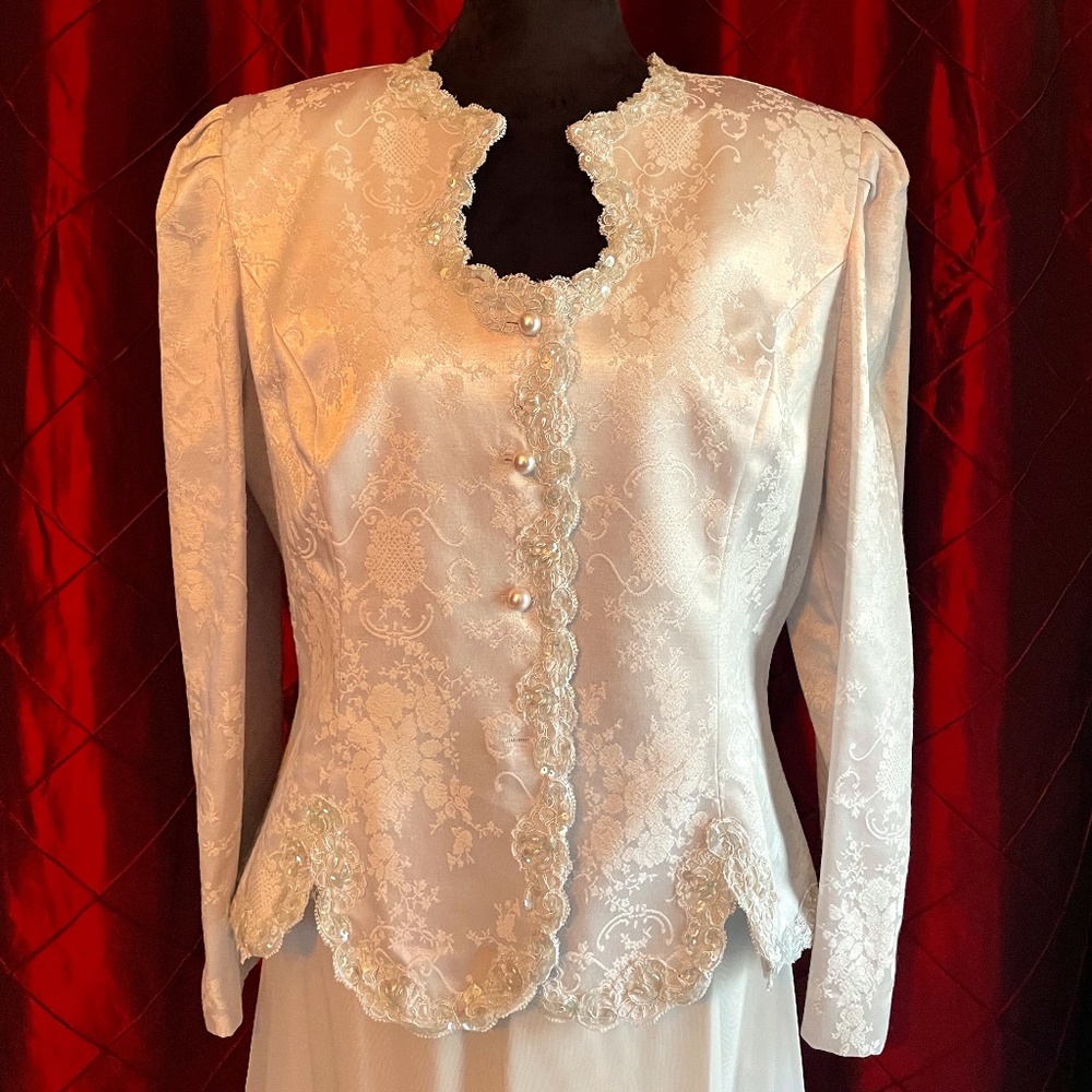 Vintage 80's - 90's White Sequin Set